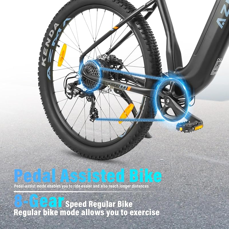 Bicicleta Electrica Adultos 27.5"/29", 8 Velocidades con Bateria Desmontable 720Wh/648Wh, Autonomía 100-150 km – Ebike para Montaña y Urbanos (Negro-u1)