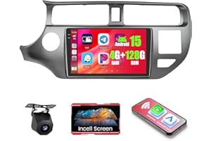 Realdio 4+128GB Android 15 Car Radio for Kia Rio 2012 2013 2014 Wireless Carplay Android Auto, 9" 1280 * 720P in-Cell Touch S