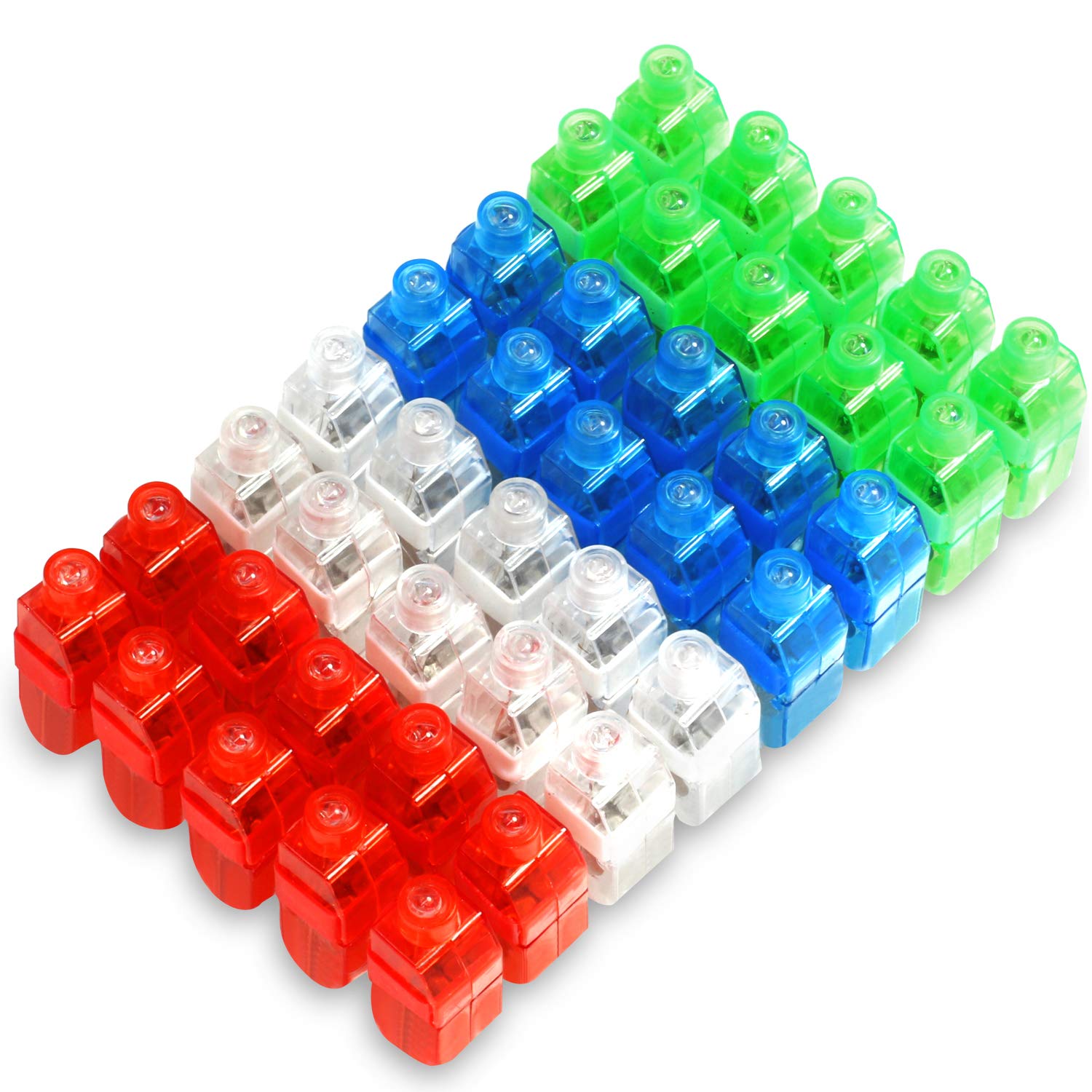 Novelty Place 40Pcs LED Party Finger Lights for Kids with Screw-Secured, LED Finger Flashlight Light Up Finger Ring Toys for Party Favor, Halloween, Raves, Concert Shows
