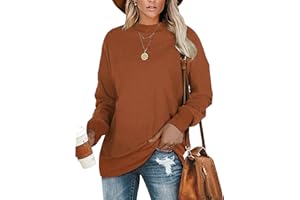 PLMOKEN Plus Size Sweatshirts for Women Casual Long Sleeve Round Neck Shirts tunic tops for Leggings M-4XL
