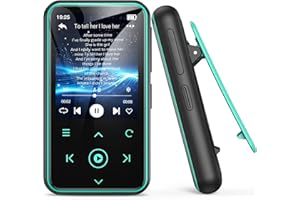 AGPTEK 64GB MP3 Player with Clip, 1.8 inch Bluetooth 5.3 Music Player with FM Radio, Voice Recorder for Sport Running, Suppor