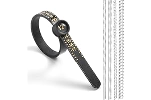 JANETIHUI Ring Sizer Measuring Tool, Ring Adjuster for Loose Rings Women & Men, 1 Ring Measurer with Magnifier & 4 Pack Ring Size Adjuster, Guard, Spacer, Resizer, Ring Sizing Kit, US 1-17 Black