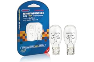 ALKOREY W16W T15 912 921 12V 16W Back-up Reverse Lights,Car Turn Signal Bulbs,2700K Warm White Automobile Lamps,2 Pack