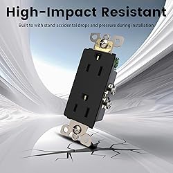 ThunderWay Matte Black Decorator Receptacle, 15 Amp