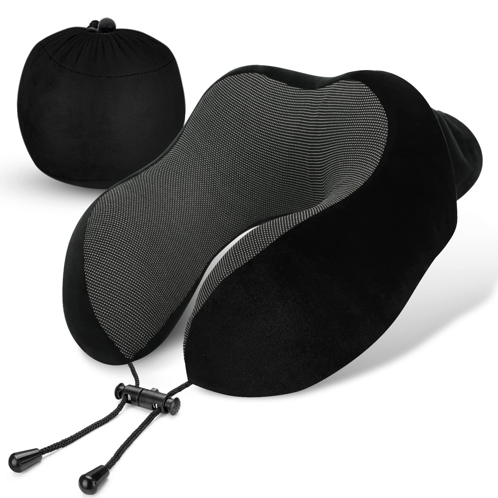 LUXSURE Travel Pillow - 2024 Upgraded Neck Pillow for Travel with Memory Foam, Travel Essentials with Built-in Storage Bag, Ergonomic Travel Neck Pillow, Head/Neck Cushion for Rest&Travel