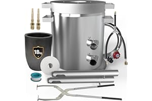 GongYi 18KG Propane Melting Furnace Kit with Lifting Tongs Made of Stainless Steel Includes Crucible Foundry Kiln Forge for Smelting Scrap Metal Recycle Gold Copper Aluminum Casting
