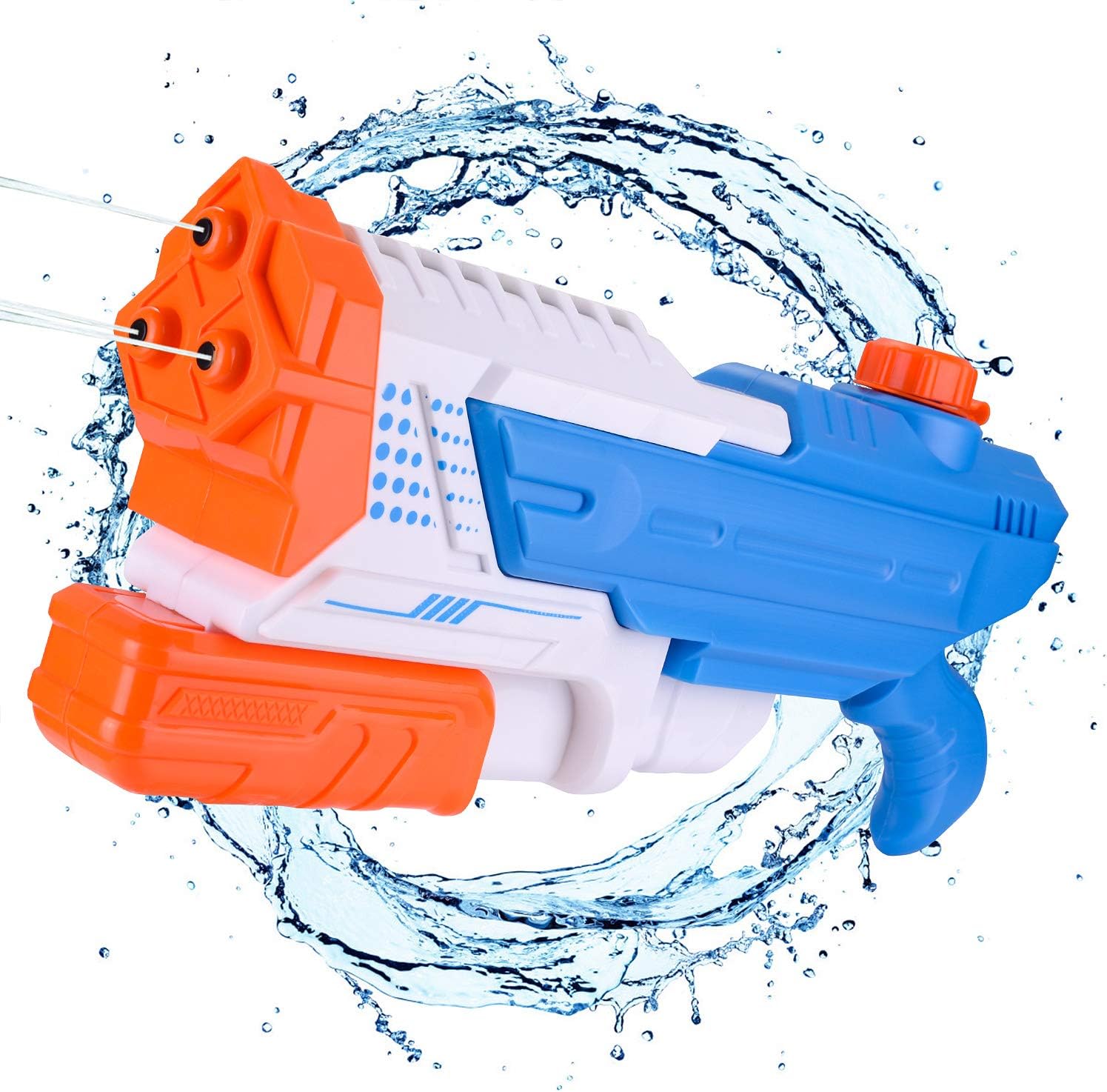 EarnM Water Gun Soaker Water Blaster 3 Nozzles High Capacity 1200CC Squirt Gun 32ft Water Pistol Water Fight Summer Toys Outdoor Swimming Pool Beach Water Toys for Kid&Adult