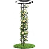 Garden Trellis for Climbing Plants Outdoor,84.6" Tall Umbrella Trellis | Height Adjustable Mushroom Top with Heavy Duty Twisted PE-Coated Metal Pipe for Potted Plants Vines Rose Clematis Vegetables
