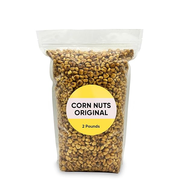 CHAIN & JO SWEETS CORN NUTS ORIGINAL STAND UP 2LB – MEDIUM BAG OF CRUNCHY ROASTED CORN, IDEAL FOR HOME SNACKS, PICNICS, AND SHARING