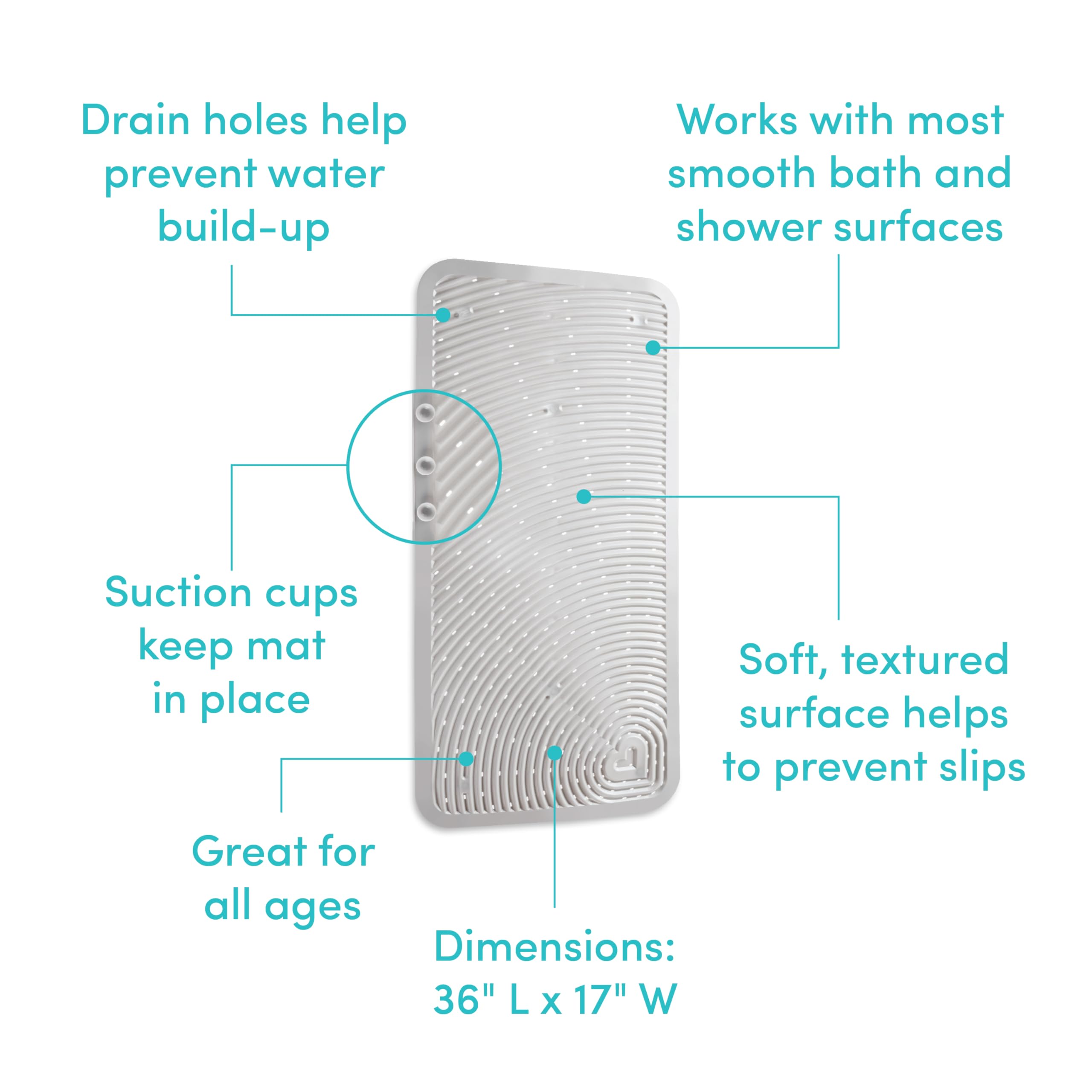 Munchkin Soft Spot Baby Bath Mat for Tub, Cushioned Bathtub Mat for Toddlers and Kids, 36