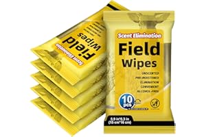 Timgle 6 Packs Scent Elimination Field Wipes 60 Count Scent Blocker Unscented Hunting Wipes for Deer Hunting Odor Cover Elimination Control