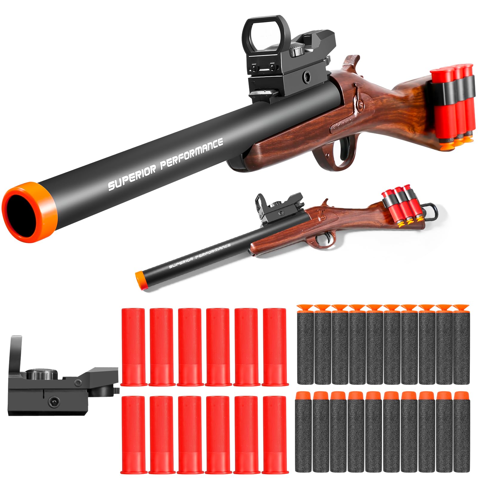 Photo 1 of (USED/FAIR) (UNTESTED) Toy Shell ejecting Soft Bullet foam blasters pellet Ball realistic dart gun Sniper Rifle with scope cool stuff that look real Shooting Game for year old kids boys toys gift ideas (toy shotgun)