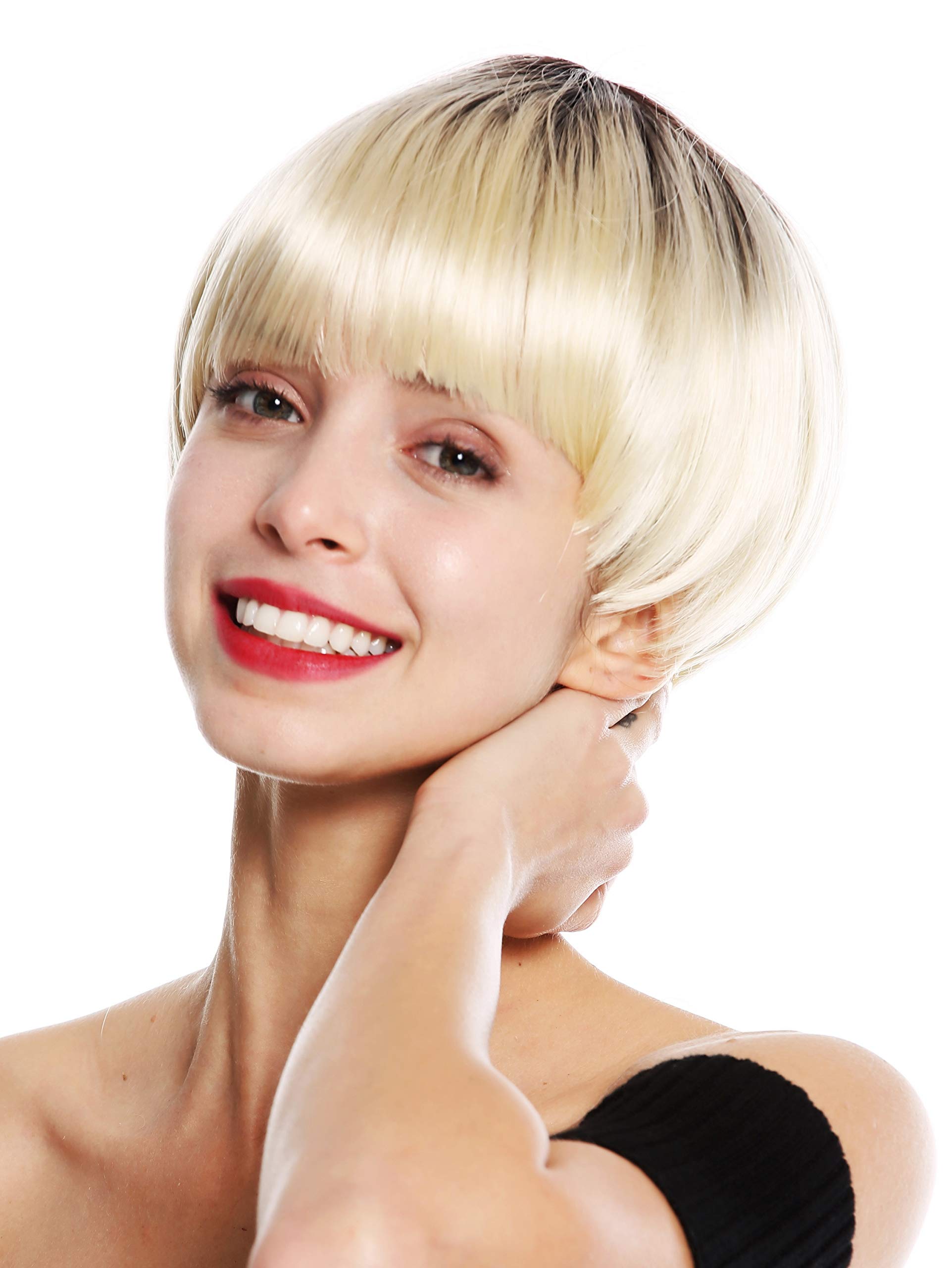WIG ME UP - VK-6-613YS4 quality women's wig short Page bob ombre mix dark brown platinum blonde