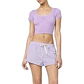 florence by mills Women's Villa Collection Poplin Stripe Cheeky Low-Rise Shortie