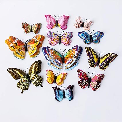 Amazoncom Yooha 12 Pcspack Fluorescent 3d Butterfly Wall