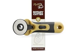 Madam Sew 45mm Rotary Cutter for Fabric | Precision Cloth Cutting Tool with Tungsten Steel Blade and Safety Guard | For Sewing, Arts & Crafts with Comfortable Handle | Craft Supplies