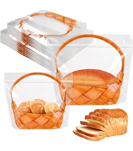 Amazon.com: Akamino 110PCS Clear Plastic Bread Bags with Handle