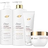Dove Shampoo, Conditioner, & Mask Amino Curl Regimen Pack 4 Pk for Curly, Coily Hair with Bio-Protein Care Technology + Amino & Jojoba Oil