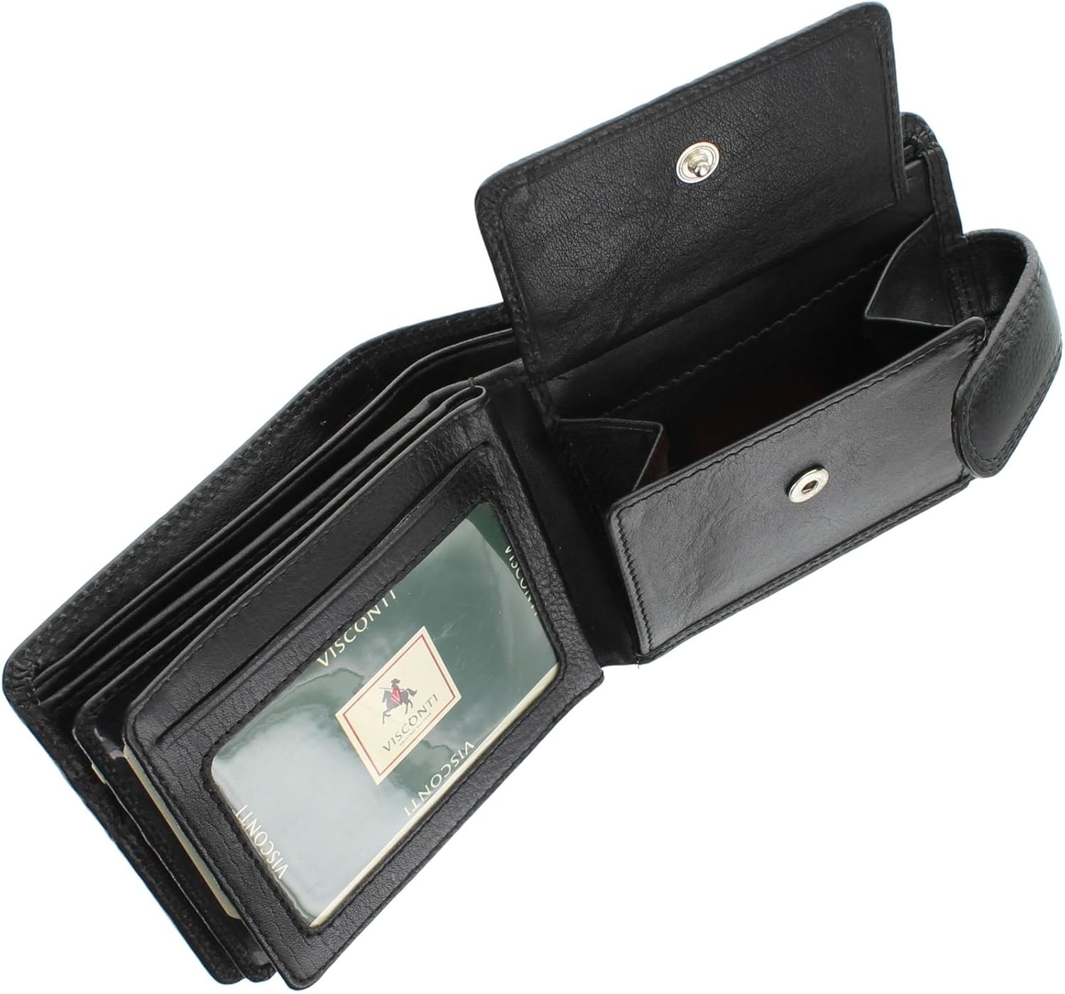 VISCONTI Heritage Collection Strand Leather Wallet with Tab Closure RFID Blocking HT13 Black - Image 3