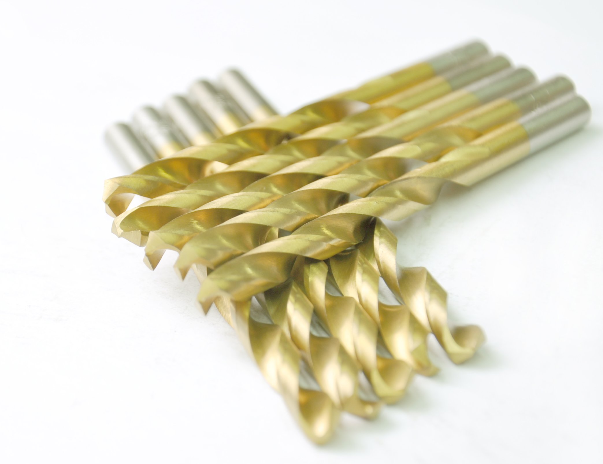 DRILLFORCE HSS Jobber Length 10 PCS,13/64" x 3-5/8"Titanium Coated Twist Drill Bits, Metal Drill, Ideal for Drilling on mild Steel, Copper, Aluminum, Zinc Alloy etc. Pack in Plastic Bag (13/64)