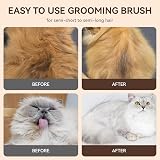 Aumuca Cat Brush with Release Button for Long or Short Haired Cats Brown view 9
