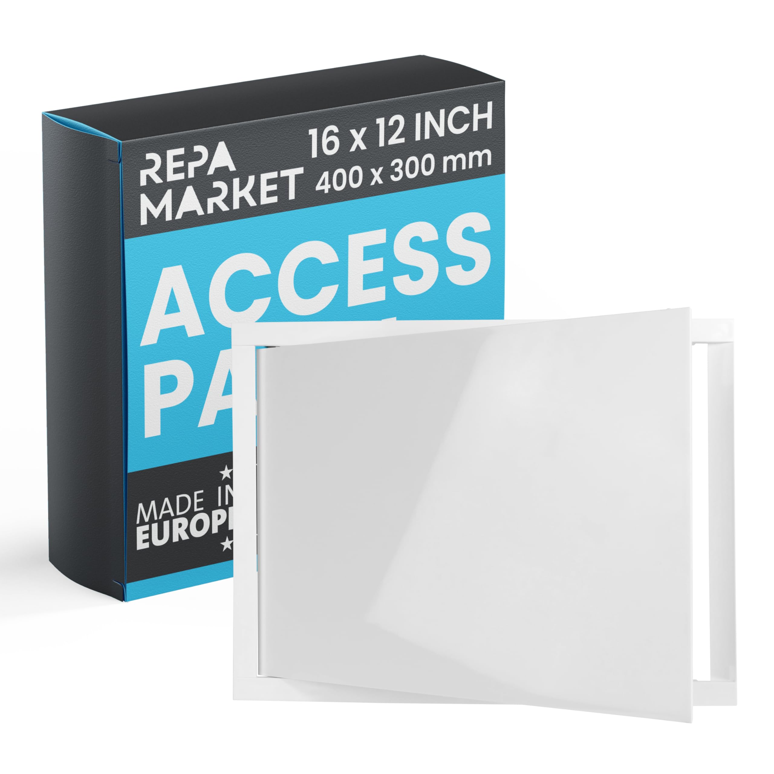 Repa Market 400 x 300 mm White Plastic Inspection Hatch - Plasterboard Access Panel for Walls & Ceilings, Bath Panel & Fuse Box Cover Cabinet, Access Hatch, Wall access panel for Plumbing & Electrical