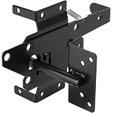 HILLMASTER Heavy Duty Self-Locking Gate Latch for Wooden Fence, Post Mount Automatic Gate Lock Gravity Door Latch Hardware for Secure Pool, Outdoor Garden, Metal Gates Vinyl Fence, Black Finish