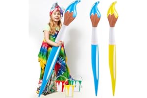 VercanMonth 2 Pcs 43.3 Inch Inflatable Paint Brush Balloons Art Painting Party Decorations Large Blow up Paintbrushes Party Decor Prop Kit for Birthday Back to School Decor Classroom