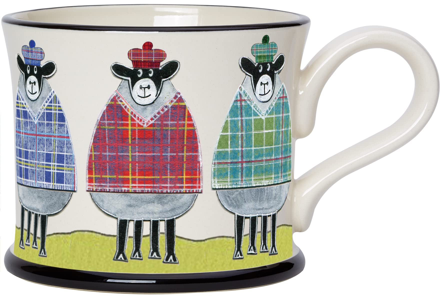 Moorland Pottery Tartan Woolly Rambler Sheep Earthenware Mug - 300ml
