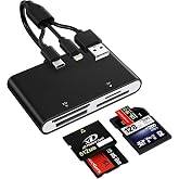 4 in 1 Memory Stick Pro Duo Adapter, Multi Memory Card Reader with Lightning/USB-C/USB-A for SD/TF/MS/XD, Sony Cybershot Memory Stick Pro Duo Reader for iPhone/Android/PC/iPad/Camera, Plug &amp; Play