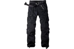 AKHIKING Men's Camo Cargo Work Pants Cotton Tactical Ripstop Casual Combat Pants with 8 Pockets