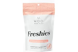 Woo More Play Freshies: All-Natural Feminine Intimacy Towelette Wipes with Coconut Water and Aloe Vera, Promotes Feminine Health & Helps Alleviate Irritation - Vegan and Cruelty Free, 20ct