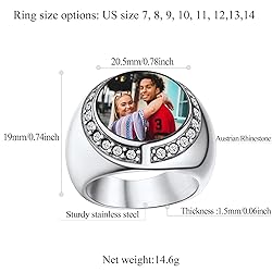 FindChic Customized Round Signet Rings with Photo