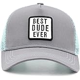 Wodeal Boys Trucker Hat, Best Dude Ever Hat Snapback, Adjustable Youth Mesh Baseball Cap for Big Kids Ages 10-15