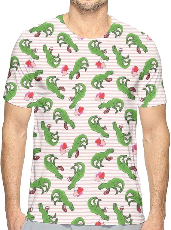 Amazon 恐竜ピンクストライプユース3dプリントtシャツスウェットシャツポケット付き Tシャツ カットソー 通販