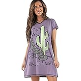 Lazy One Women's Nightgown, Funny V-Neck Sleep Shirt for Women, Novelty Pajama Tees