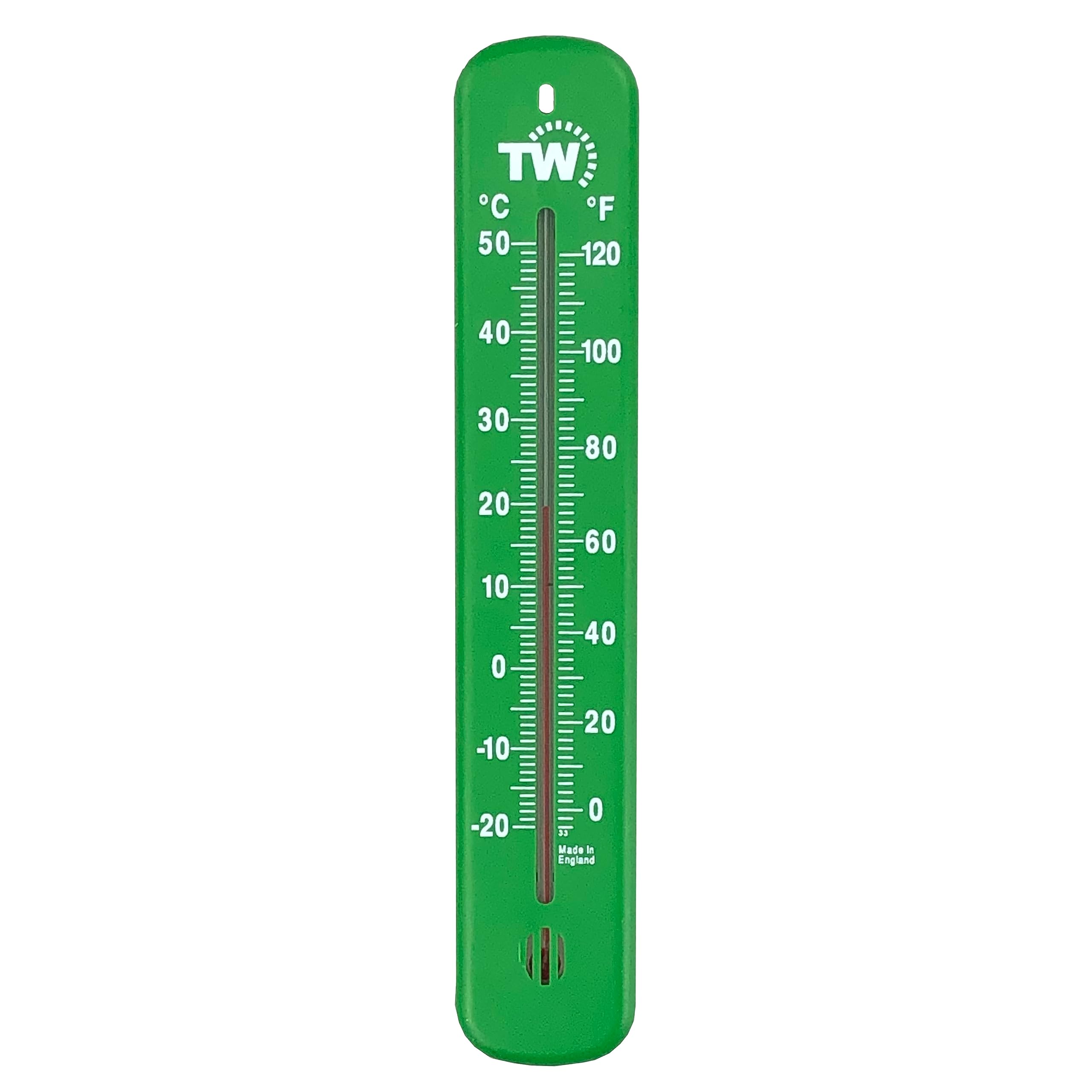 Thermometer World Greenhouse Wall Thermometer, Indoor/Outdoor, Easy to Hang and Read, Analog Display