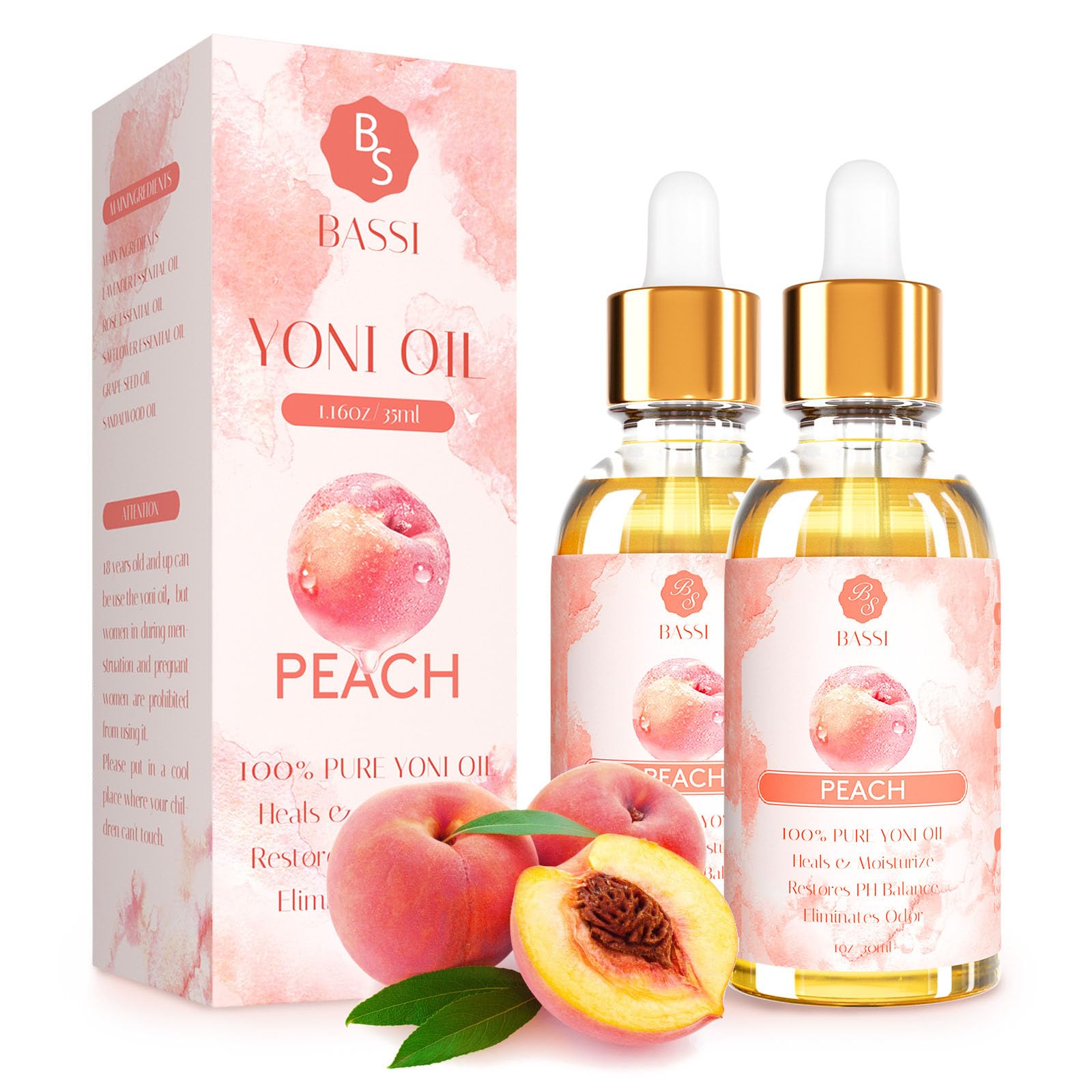 Photo 1 of 1 Pack Yoni Essential Oil Organic Feminine Oil Eliminates Odor Vaginal Moisturizer for Wetness, Ph Balance for Women Feminine Deodorant Soothes Ingrown Hair Peach Intimate Oil, 1 fl oz