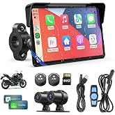 WonVon Motorcycle CarPlay Screen with Android Auto &ndash; 7&rdquo; Waterproof GPS, Pantalla para Moto, Apple CarPlay, Navigation System for Motorcycle, Dual 4K Dash Cam Bluetooth Audio, BSD &amp; TPMS
