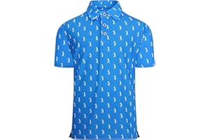 Damipow Boys Golf Shirt Moisture Wicking Youth Polo Shirts Quick Dry Kid Collared Shirt