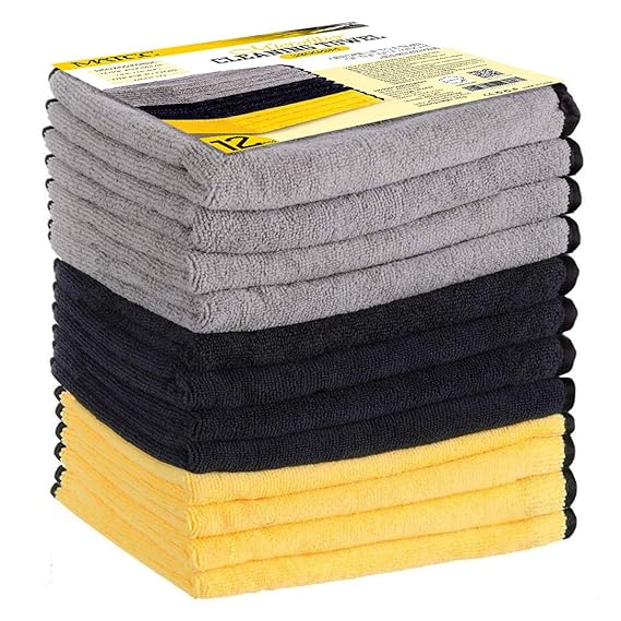 MATCC Microfasertücher 12 x Auto Tücher Auto Trockentücher Poliertücher extrem saugstark und lackschonend Autopflege zur Rein