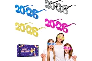 Kannove 2026 New Years Eve Glasses - 4PCS, Happy New Year Party Supplies Favors Decorations Gifts, NYE Plastic Glasses Eyewear Photo Booth Props, Class of 2026 Graduation Party Accessories