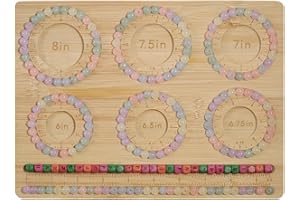 Wyltora Jewelry Making Bamboo Bead Decorative Board, Bead Jewelry Making Board Bracelet Measuring Beads Plate, with6-inch, 6.