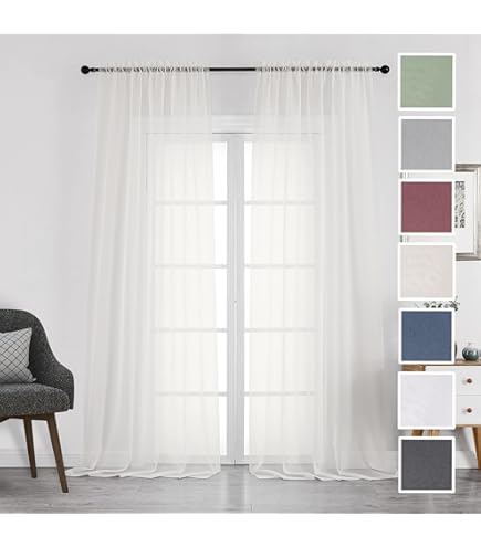 Mallory Sheer Voile Rod Pocket Curtain Panel - 59 X 108 Inches White Window Treatment