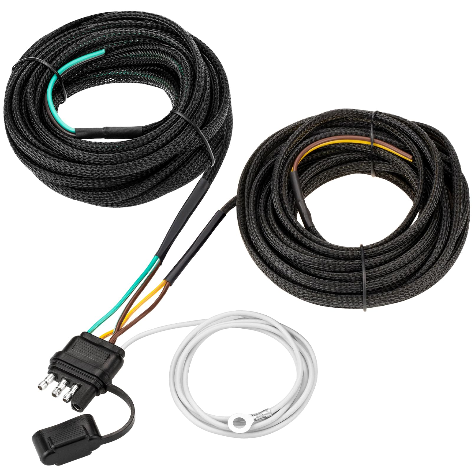 Trailer Plug Cable Protection Tecreddy 4 Pin 5 Wire Trailer Wiring Kit, 25Ft 18AWG Trailer Wiring ...
