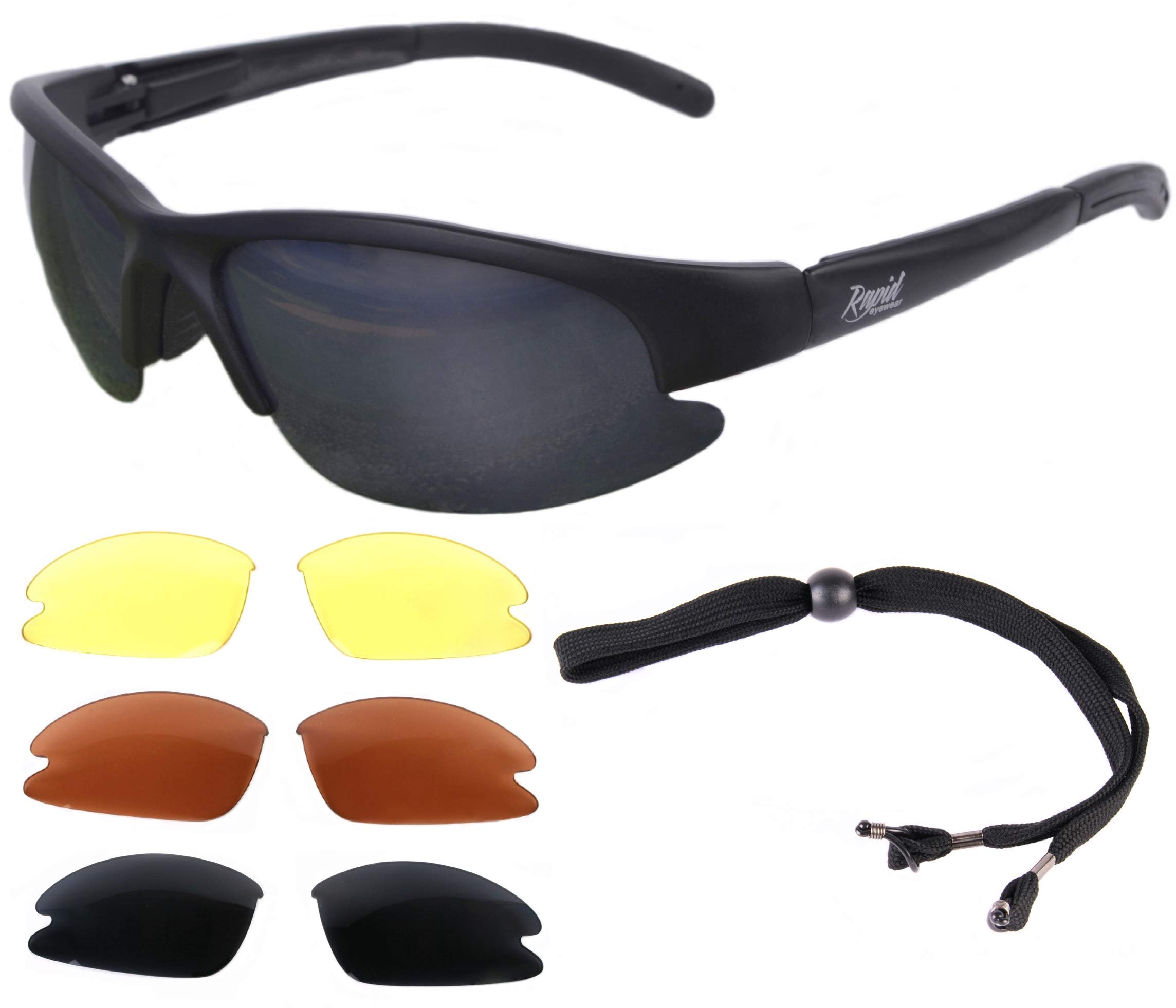 Rapid Eyewear ‘Cruise’ Pilot CAA Spec Sunglasses. Interchangeable Tinted Lenses. Aviation Glasses for Men & Women. Anti Glare Night Lens Set Included. UV Protection