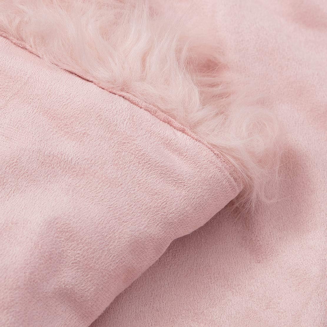Luxurious Blush Pink Faux Fur Throw Blanket, Shaggy & Fluffy Throw Rug, Ultra Soft with Long Pile & Brushed Tips - Image 5