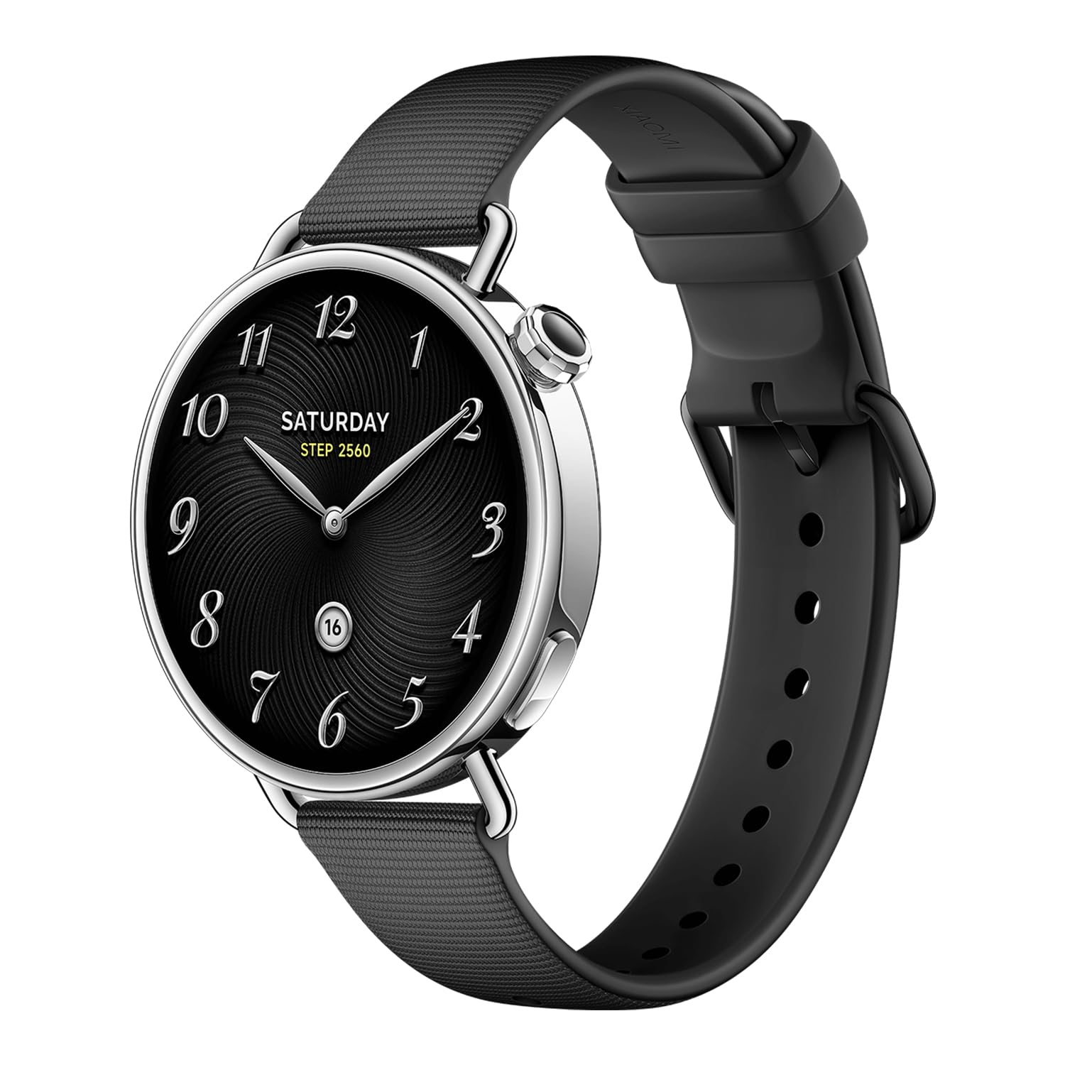 XIAOMI Watch S4 41 mm Smartwatch - Stainless Steel Case, Ultralight, 150+ Sports Modes, Precise Menstrual Cycle Forecast, Safety Emergency Call Function, Fluororubber Strap Black