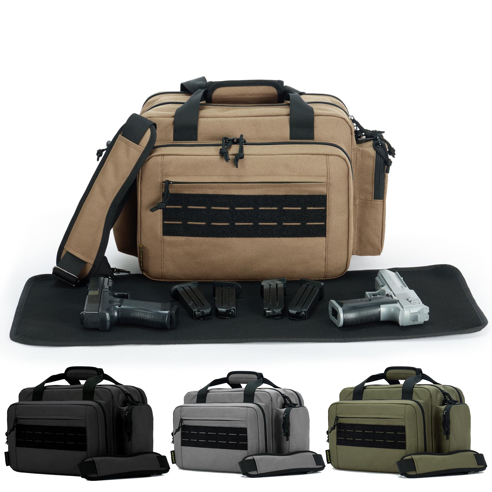 Photo 1 of *USED*
VEAGIA Range Bag,Pistol Case,Gun Range Bags For Handguns And Ammo Pouch 2 Pistols Soft Carrying Shooting Bag (Brown 3.0)