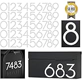 2 inch Reflective Mailbox Numbers Sticker (0-9, 5 Sets) Modern Number Vinyl Waterproof Number Self Adhesive Sticker for Signs